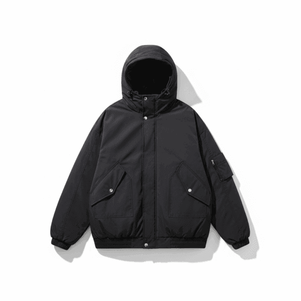 minimalist hooded down jacket